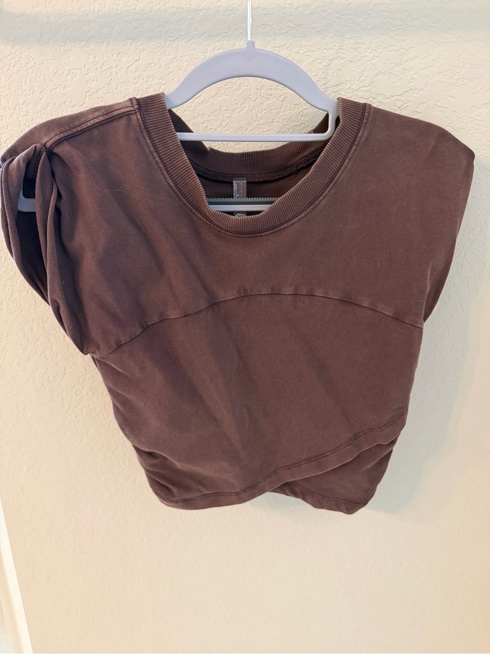 Free People Hot Shot Crossover Tee Top Espresso - Picture 3 of 5